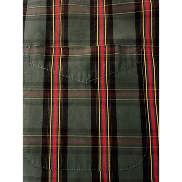 Daniel Cremieux Shirt Mens XL Used Plaid Cotton Button Down Green Red - Picture 12 of 15